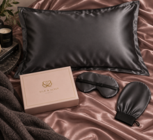 Gift set FOR HIM | 50x70 25 momme silk pillowcase | sleep mask | exfoliating glove | luxury box