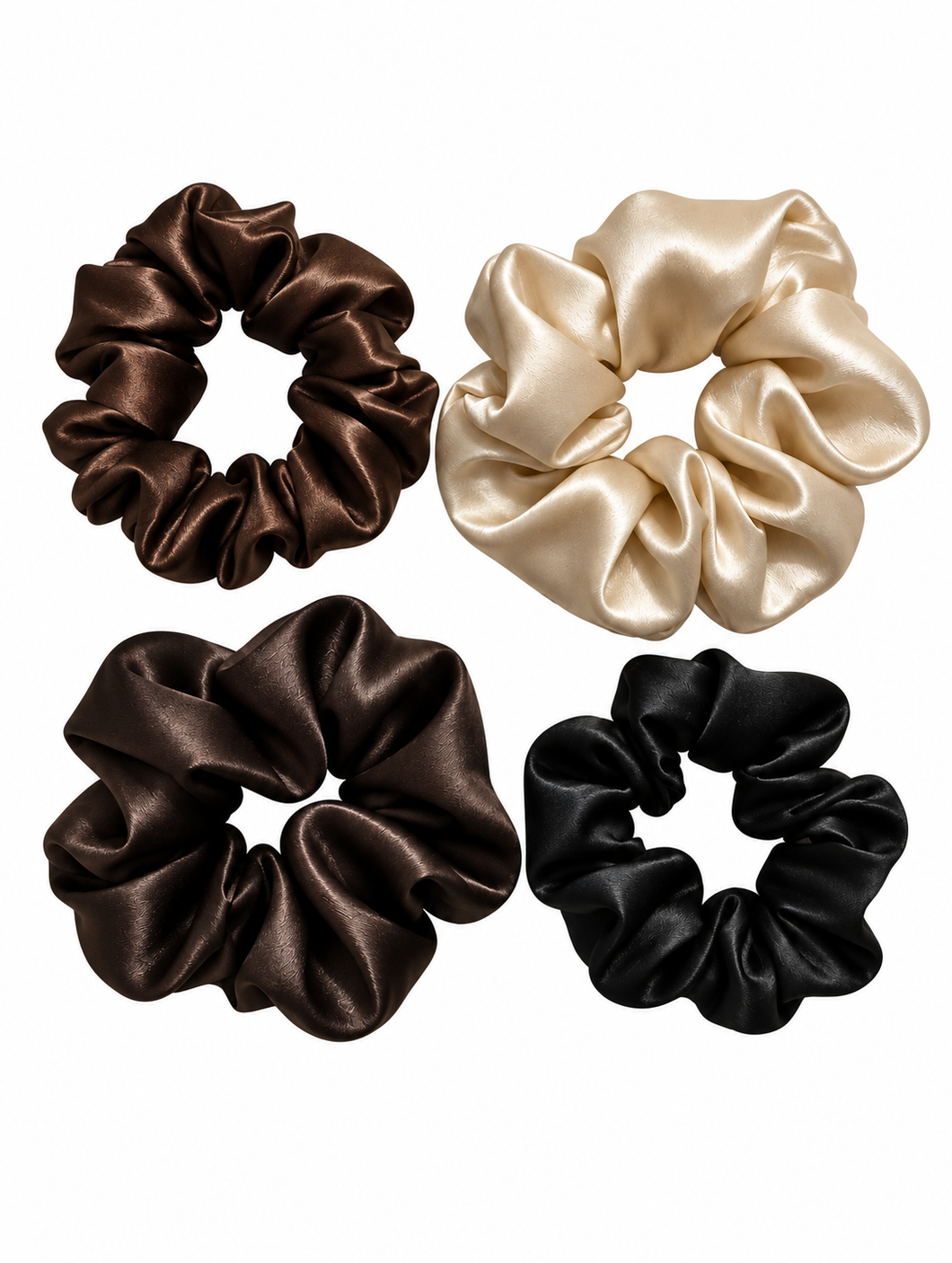 100% Natural Mulberry Silk Hair Scrunchies Set