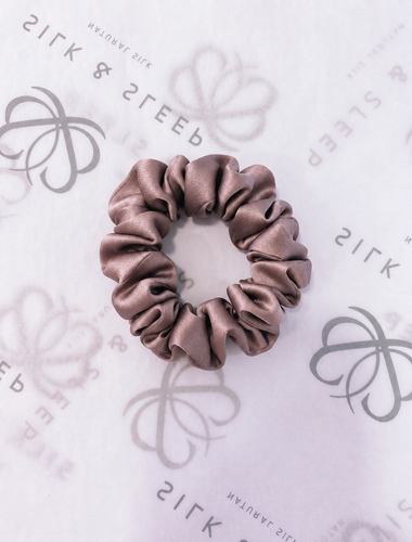 100% natural Mulberry silk hair scrunchie, size S