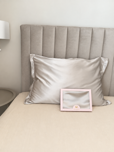 SILVER silk pillowcase | 100% Mulberry silk | Silver | 30 momme | Oxford